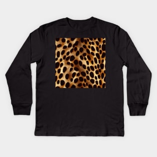 Jaguar Fur - Printed Faux Hide #8 Kids Long Sleeve T-Shirt